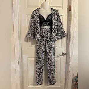 And Kline two piece animam print blazer and pants set